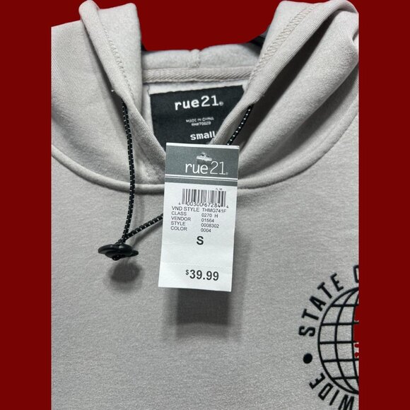 Rue 21 - Men's Long Sleeve Hooded Sweatshirt - Gray - Small - Picture 8 of 14